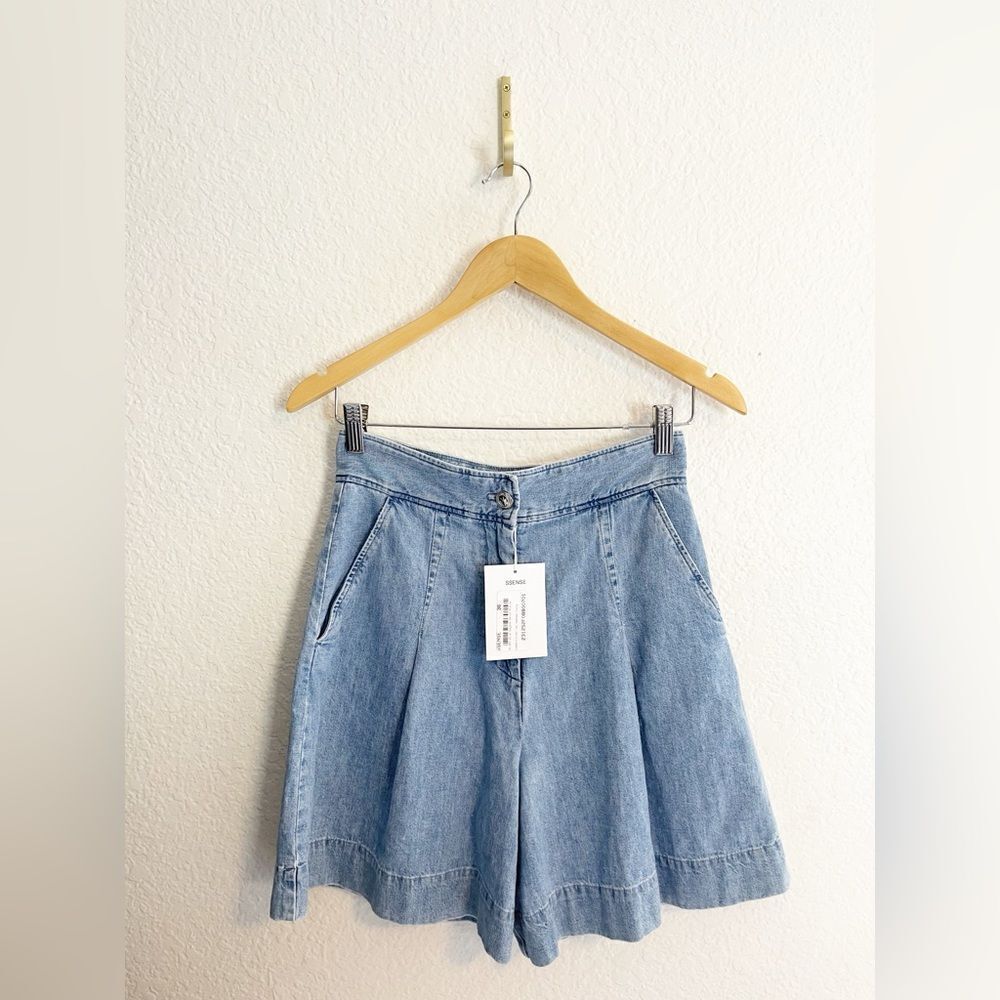A.P.C Dayana 100% Cotton High Waisted Denim Short Washed Indigo Women's 36/4 NWT - Picture 7 of 13